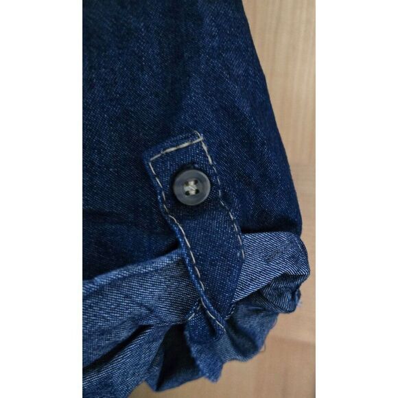 Girls Embroidered Denim Tunic Dress With Button Details & Elastic Waist - Size 4 - Picture 5 of 8